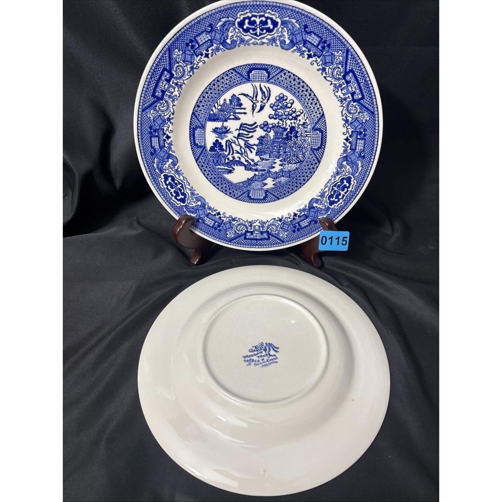 Vintage Homer Laughlin Blue Willow  9" Plates Asian Scene European Decor Usa
